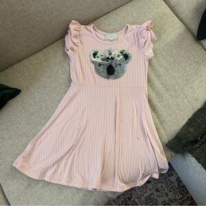 btween Light Pink Dress with Sequin Koala